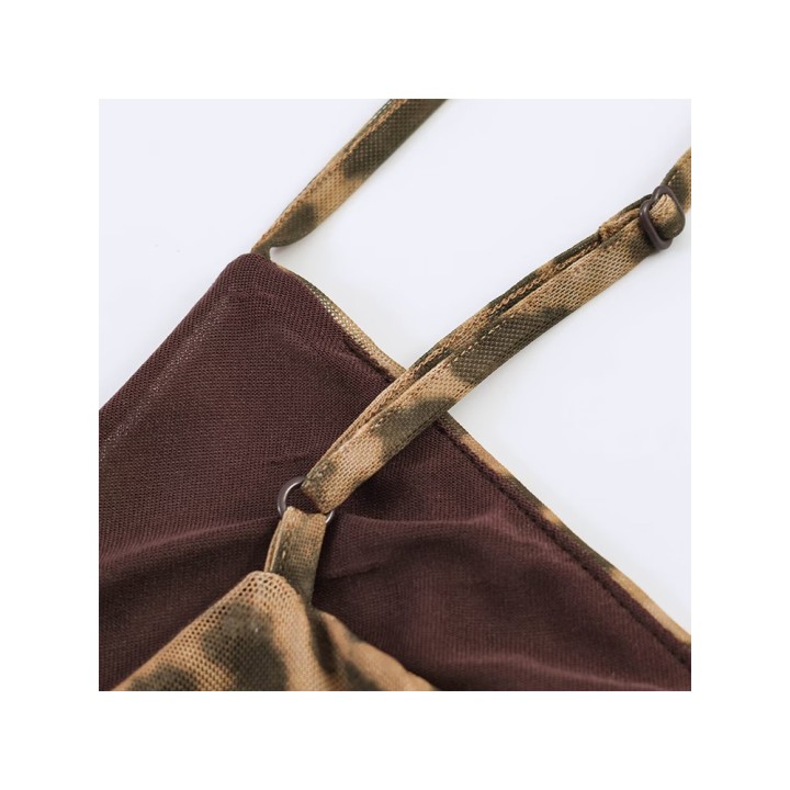 Ladies  Summer Dress Women Vintage Leopard Print Sling Dress Party Suspender Sleevele