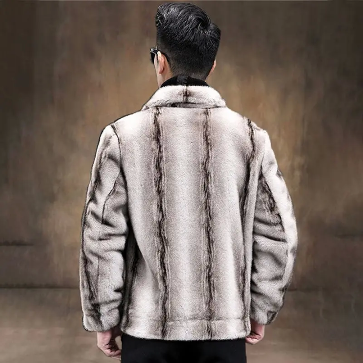 Mens Fur Coat Faux Fur Coat Men Ferret Mens Winter Jacket Tailored Collar Male Coat 