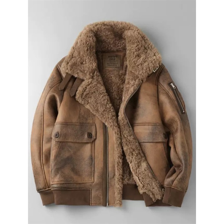 Winter New Arrival Trendy  Retro Fleece Lined Thickened Insulated Jacket Mens Casual