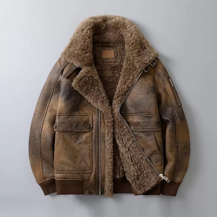 Winter New Arrival Trendy  Retro Fleece Lined Thickened Insulated Jacket Mens Casual
