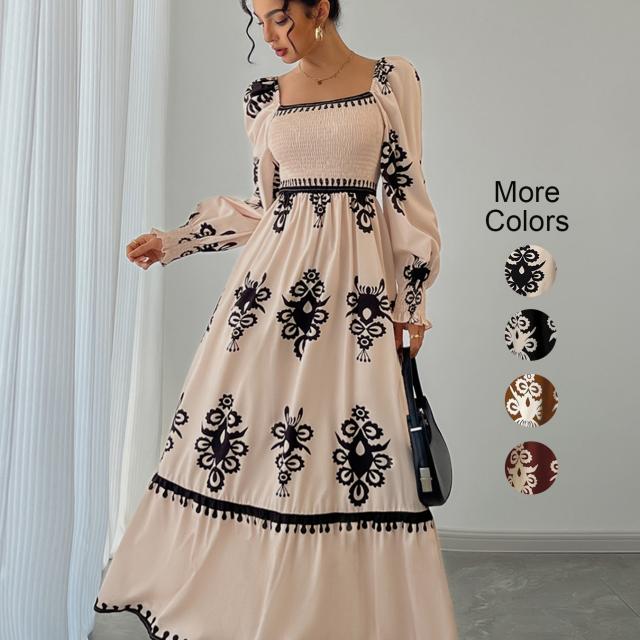 Linen Blend Long Dress
