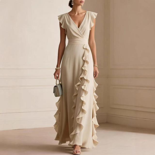 Linen Blend Long Dress