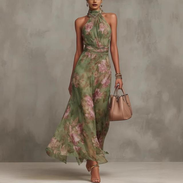 Linen Blend Long Dress