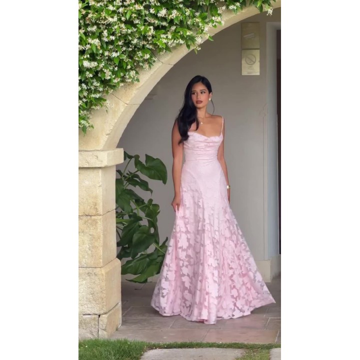 Jacquard Chiffon Long Dress Womens Backless Bandage Dresses Summer Evening Wedding G