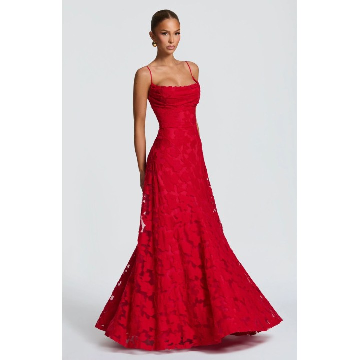 Jacquard Chiffon Long Dress Womens Backless Bandage Dresses Summer Evening Wedding G