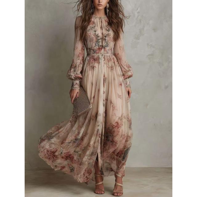 Linen Blend Long Dress