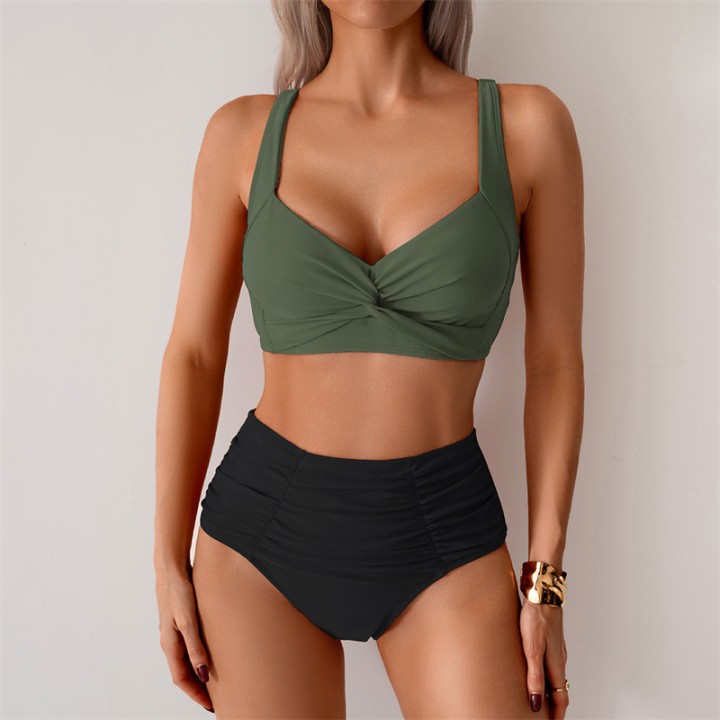 High Waist Women’s Two Piece Swimsuit Female Bikini Swimwear Beach Surfing Brazilia