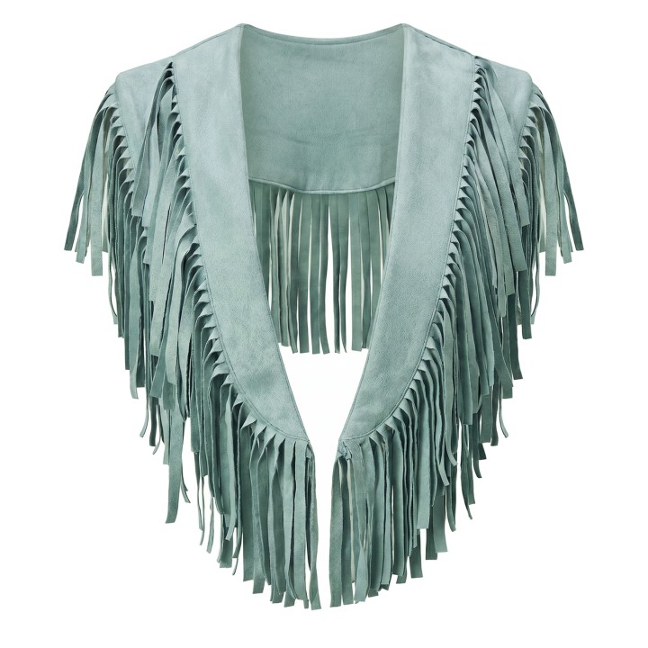 Womens Tassel Vest Jacket Open Front Stylish Solid Color Casual Sleeveless Tassel Co