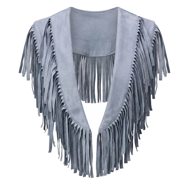 Womens Tassel Vest Jacket Open Front Stylish Solid Color Casual Sleeveless Tassel Co