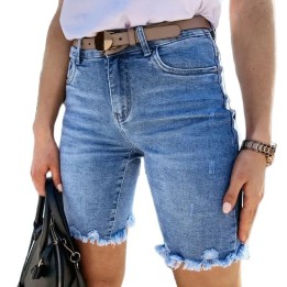 2024 Summer New Vintage Middle Waist Fashion Casual Denim Shorts Push Up Slim Biker S