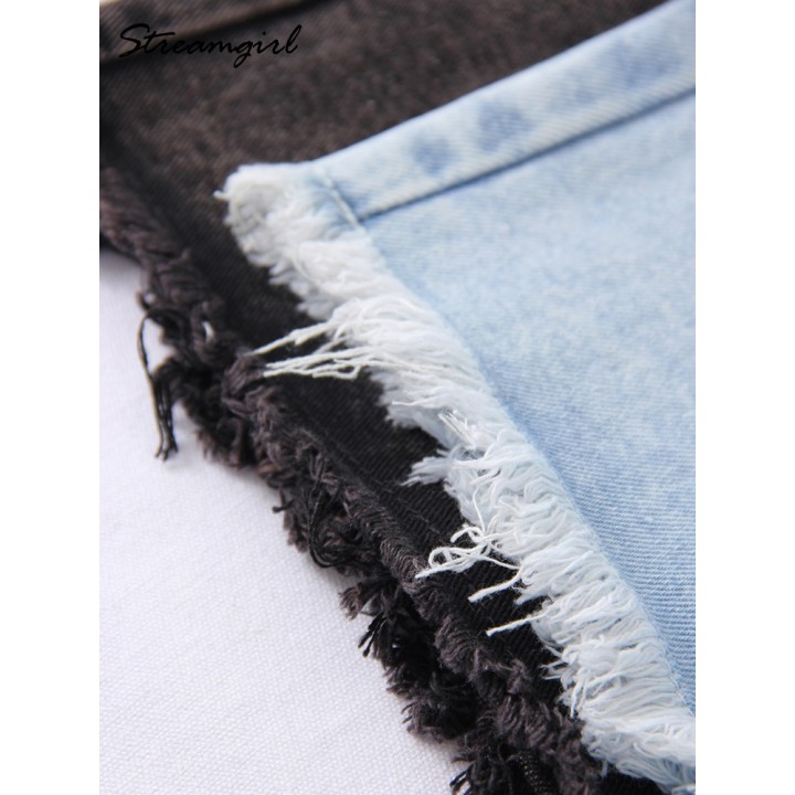 Streamgirl Blue Womens Denim Shorts Summer High Waist Casual Chic Loose Jean Shorts 