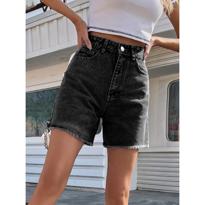 Streamgirl Blue Womens Denim Shorts Summer High Waist Casual Chic Loose Jean Shorts 