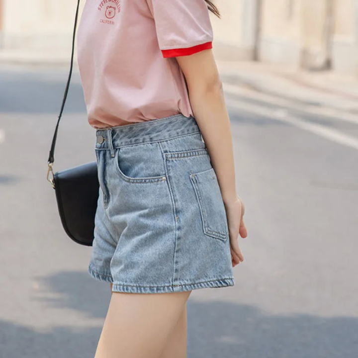 Lucyever Wide Leg Denim Shorts Women Casual High Waist Loose Straight Shorts Woman 20