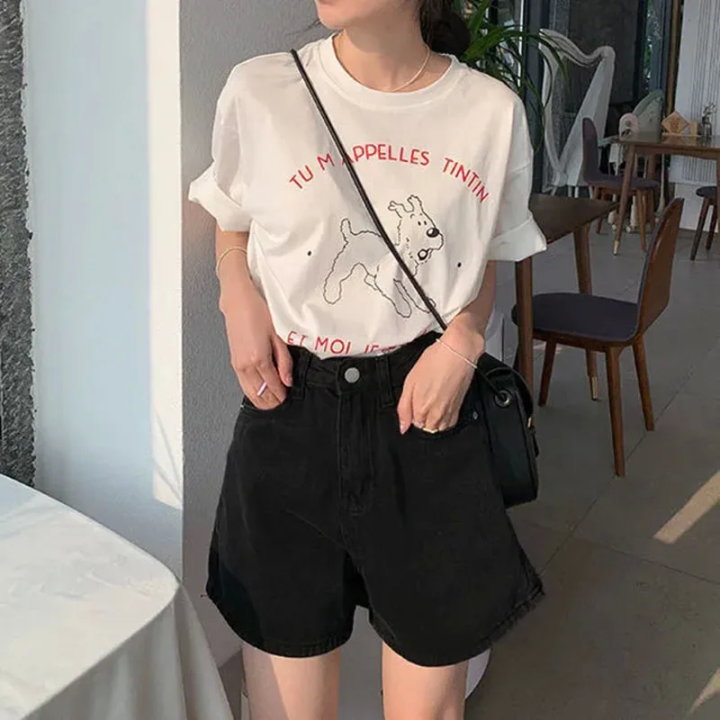 Lucyever Wide Leg Denim Shorts Women Casual High Waist Loose Straight Shorts Woman 20