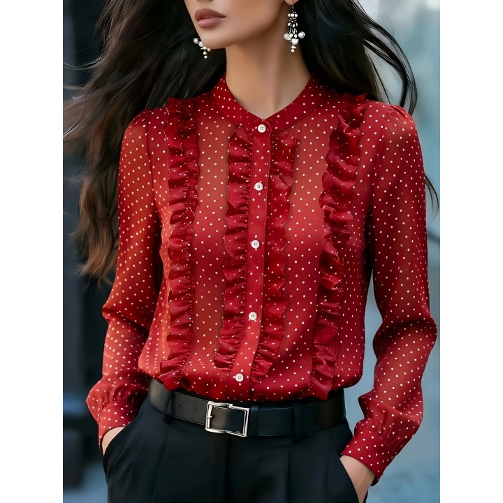 Temperament Loose Woman Shirt Fashion Casual Blouse Elegant Long Sleeve Woman Shirt H