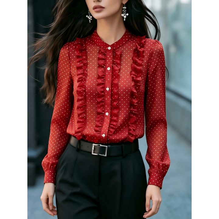 Temperament Loose Woman Shirt Fashion Casual Blouse Elegant Long Sleeve Woman Shirt H
