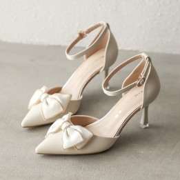 Medium Heel Heels Womens Shoes Trend Pointed Toe Butterfly Stilettos Elegant Dress W