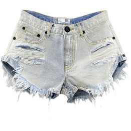 Lowwaisted Denim Shorts 2026 New Summer Hole A Wideleg Pants Ripped Jeans For Women