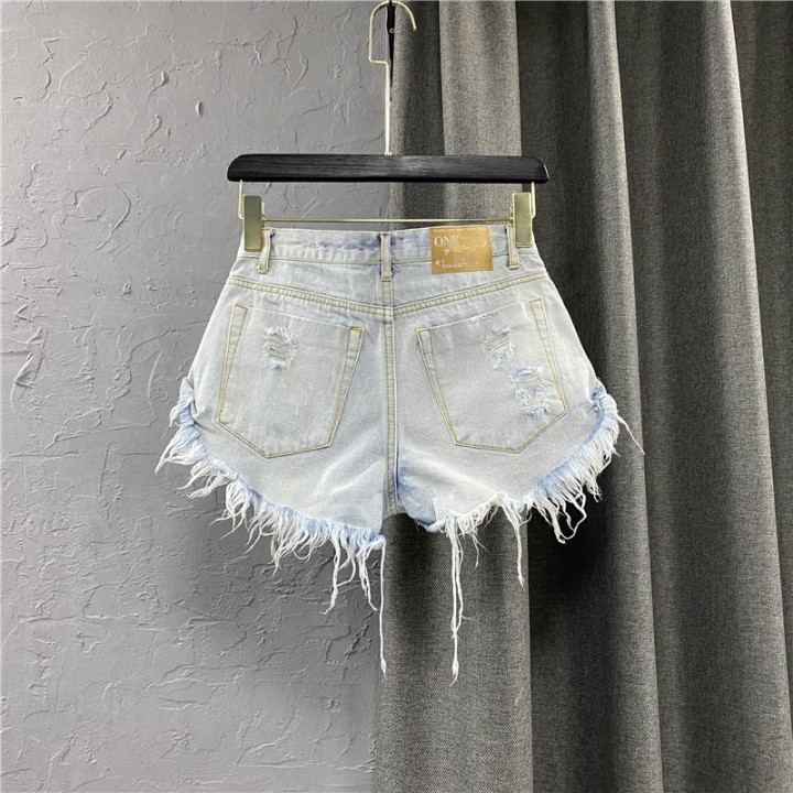  Lowwaisted Denim Shorts 2026 New Summer Hole A Wideleg Pants Ripped Jeans For Women
