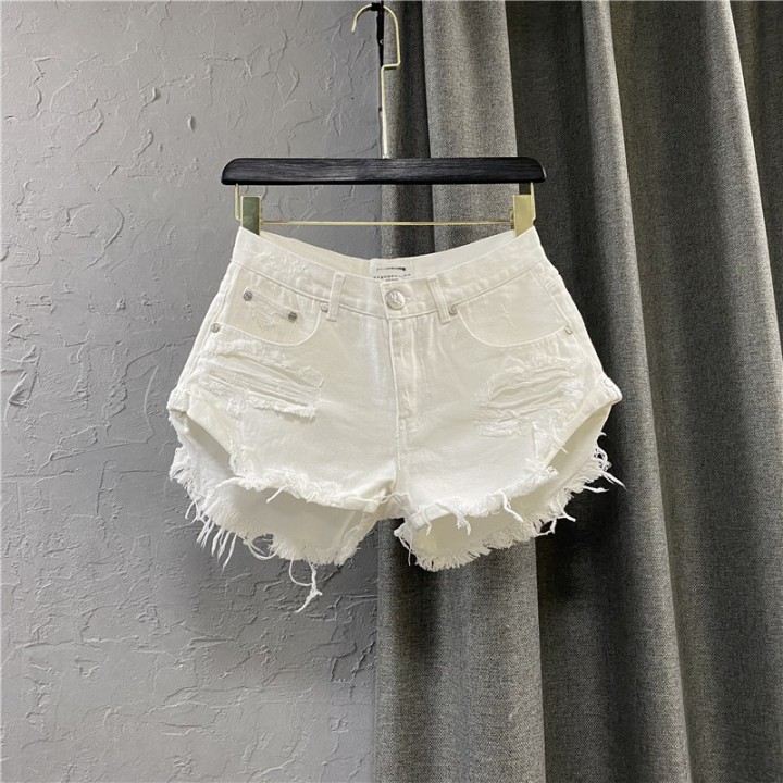  Lowwaisted Denim Shorts 2026 New Summer Hole A Wideleg Pants Ripped Jeans For Women