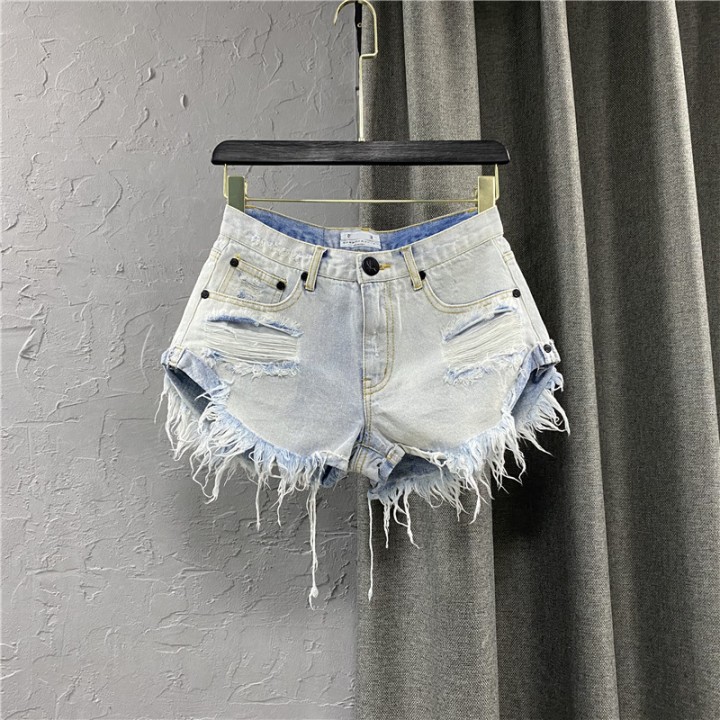  Lowwaisted Denim Shorts 2026 New Summer Hole A Wideleg Pants Ripped Jeans For Women