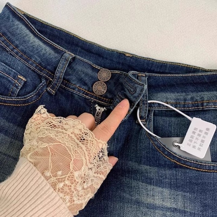Summer Lowwaisted Skinny Denim Shorts For Women With Cargo Pockets Elastic Waist Vint