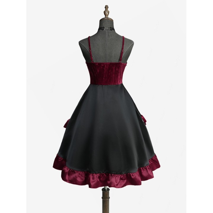 New Hot Gothic Mini Dresses Women Halloween Dark Fairy Lace Up Asymmetric Layered Dre